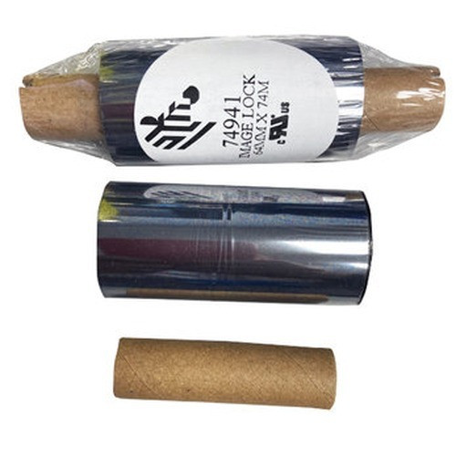 Zebra Resin Ribbon 84mmx74m (3.31in x 242ft) Image Lock; Image Lock 12mm (0.5in) core 12/box - 74942