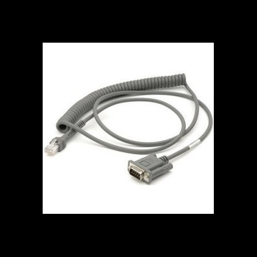 Zebra Cable RS232 9ft. 2.8m Coiled Nixdorf Beetle- 5V Direct Power. - CBA-R09-C09ZAR