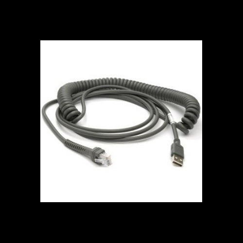 Zebra 9FT USB Cable/series A Connector Coiled/rohs Dark Gray - CBA-U12-C09ZAR