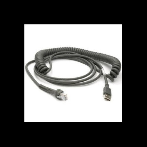 Zebra Cable Shielded USB: Series A Connector 9ft. 2.8m Coiled. - CBA-U32-C09ZAR