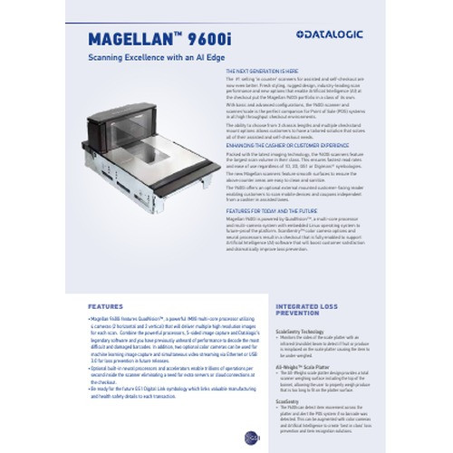 Datalogic 96211212000-003520 - Datalogic Magellan 9600i Bi-Optic Scanner-Scale (view 3)
