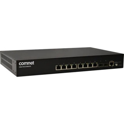 Comnet 10 Port Managed Hardened Ethernet Switch 2 1Gbps/2.5Gbps SFP 8 - CNGE10FX2TX8MPBT