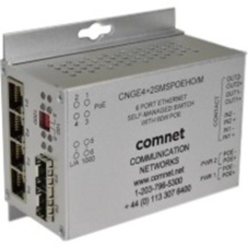 Comnet Four-Port Intelligent Self-Managed Ethernet Switch with Light Management - CNGE2+2SMS