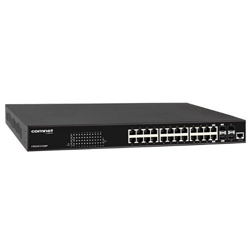 Comnet Commercial Grade 26 Port Gbps Managed Switch 22 10/100/1000Mbps TX Ports with - CWG26F4T22MP