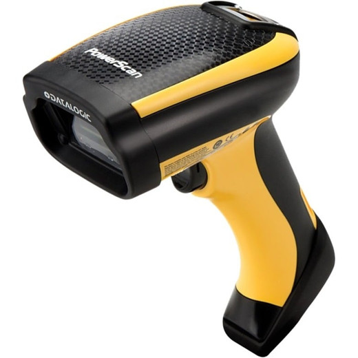 Datalogic PD9130-K1 1D industrial barcode scanner front view with display and trigger