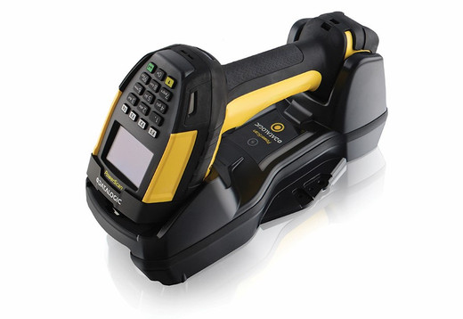 Datalogic PM9600-SR910RBK20 barcode scanner side angle and connection ports