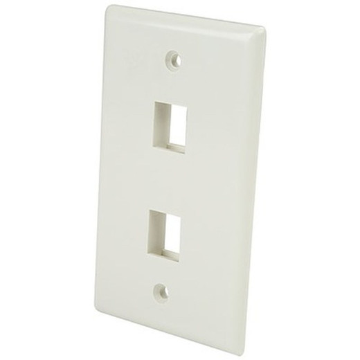 StarTech Dual Outlet RJ45 Universal Wall Plate White - PLATE2WH