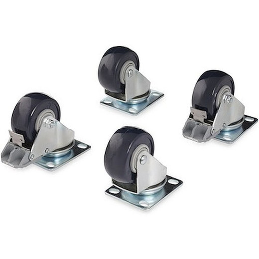 StarTech Caster KIT - Black Silver - MAX Load - 4POSTCASTER