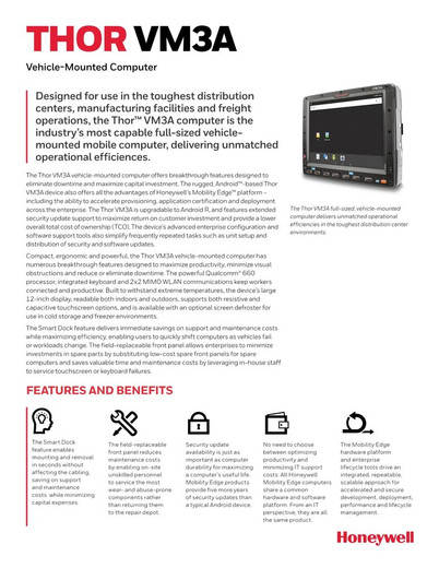 Honeywell Thor VM3A Vehicle-Mount Computer VM3A-L0N-1A1A20F