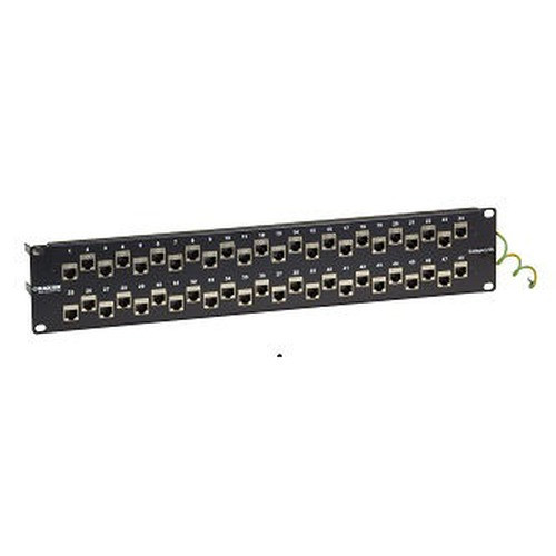 Black Box CAT6A Staggered Feed-through Patch Panel - C6AFP70S-48
