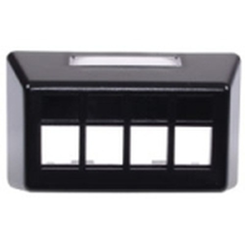 Hubbell Furniture Box (For Steelcase Haworth HON Knoll) 4 Port Black