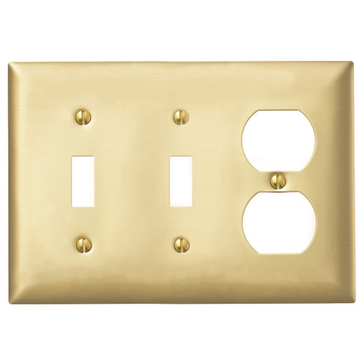 Hubbell SBP28 3-Gang Toggle/Duplex Plate