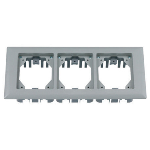 Hubbell Round Floor Box Carpet Flange 3 Gang Gray - PFBRFGY3