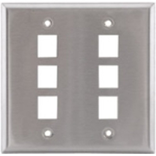 Face Plate 2 Gang 6 Port Stainless Steel