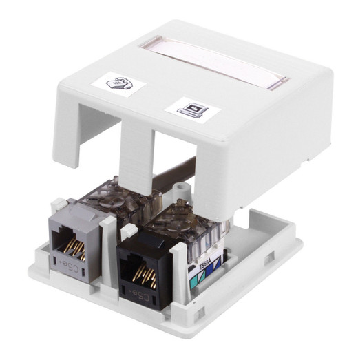 Hubbell Housing Surface Mount 2 Port Clear White - HSB2W