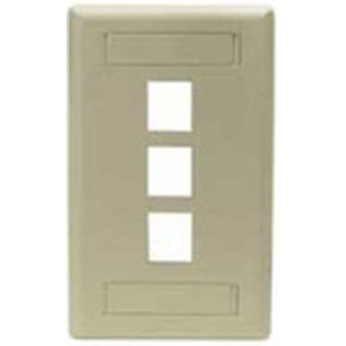 Hubbell Face Plate Rear-Loading 3 Port Single Gang Electric Ivory