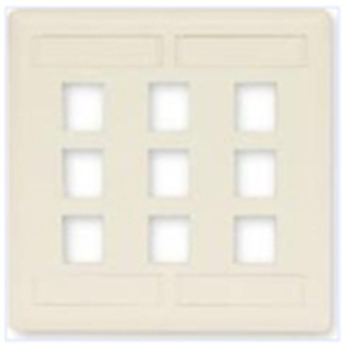 Face Plate Rear-Loading 9 Port Double Gang Office White