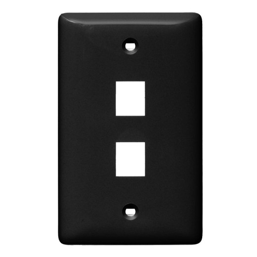 Hubbell NSP12BK 2 Port Wall Plate