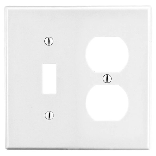 Hubbell Wallplate M-Size 2-Gang Duplex - PJ18W