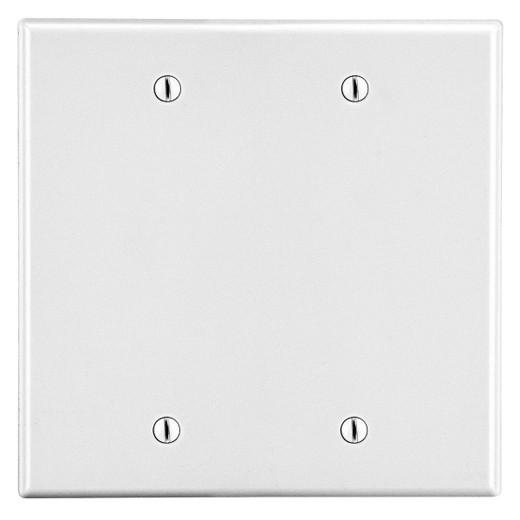 Hubbell Wallplate 2-Gang 2 Box Mount Blank White - P23W