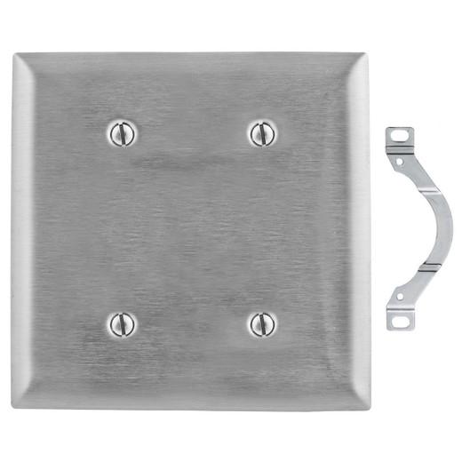 Hubbell Blank 2-Gang Plate - SS24L