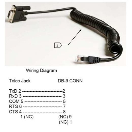Honeywell HF8TCB-SERIAL-002 Xenon XP 1952g Scanner Cable