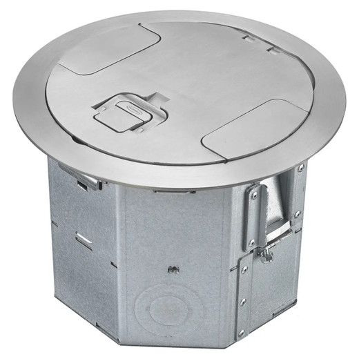Hubbell RAFB4ALU 4-Gang Recessed Round Floorbox