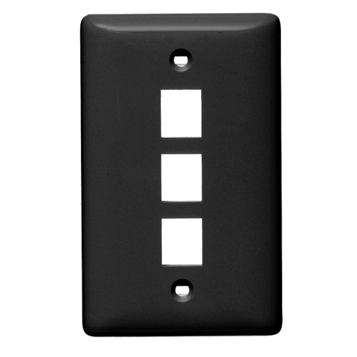 Hubbell NSP13BK 3 Port Wall Plate