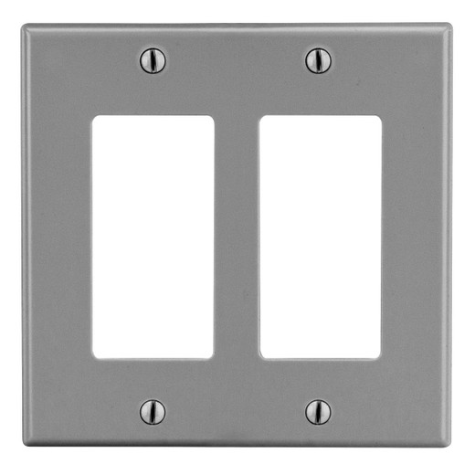 Hubbell Wallplate 2-Gang 2) Decorator Gray - P262GY