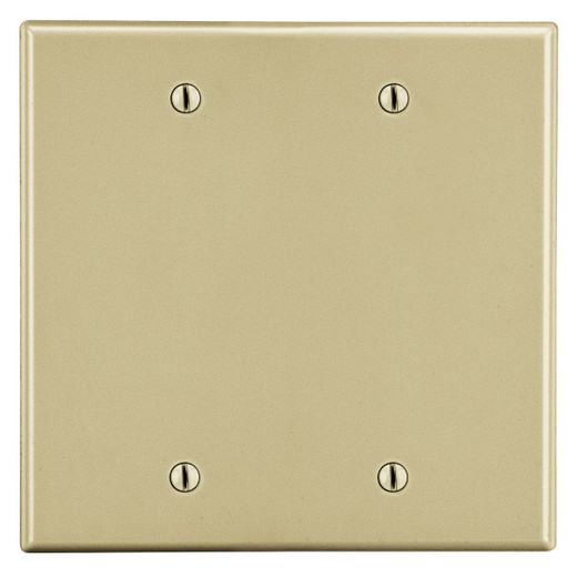 Hubbell Wallplate M-Size 2-Gang 2 Box Mount Blank Ivory - PJ