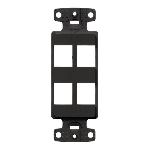 Hubbell NetSelect Decorator Frame 1 Gang 4 Port Black - NS61