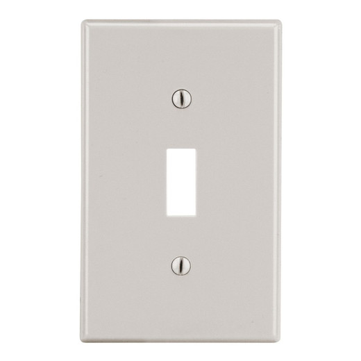 Hubbell Wallplate M-Size 1-Gang Toggle Light Almond - PJ1LA