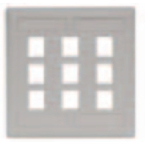 Face Plate  Rear-Loading  9 Port  Double Gang  Gray