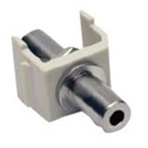 Hubbell AV Connector Stereo Jack 3.5mm Feed-Thru Nickel Office White