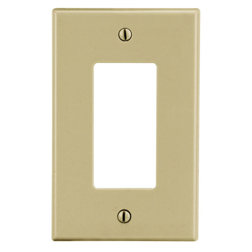 Hubbell Wallplate 1-Gang 1) Decorator Ivory - P26I