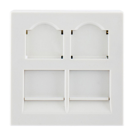 Hubbell Module Frame Shuttered 2-Port White 100 Pack - HFM2