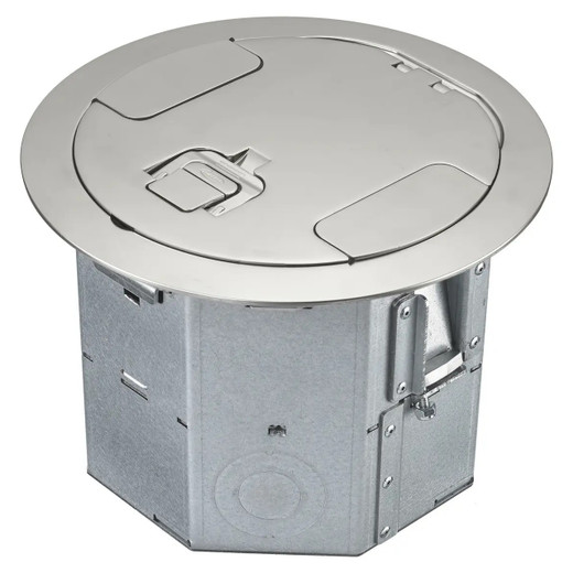 Hubbell RAFB4NKL 4-Gang Recessed Round Floorbox