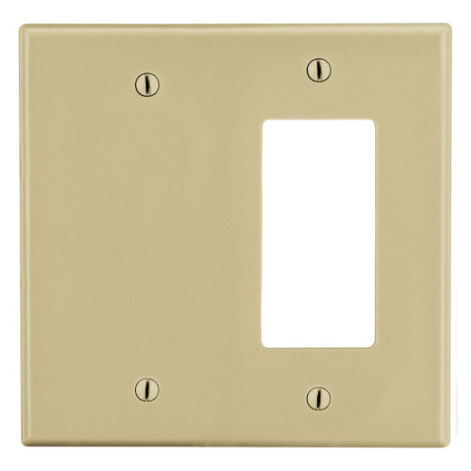 Hubbell Wallplate 2-Gang Decorator Blank - P1326I