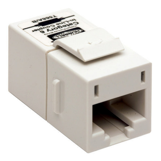 Hubbell Snap-Fit Inline Coupler Cat6 Slim White - SFC6W