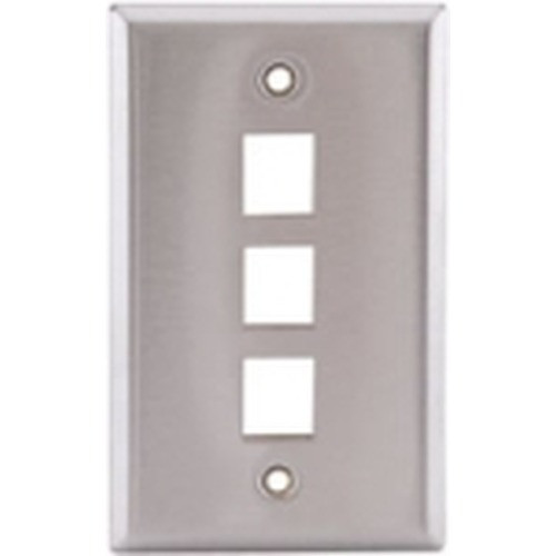 Hubbell Face Plate 1 Gang 3 Port Stainless Steel