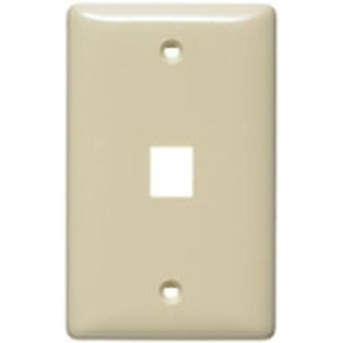 Hubbell Multimedia Wall Plate Standard Size Rear-Loading 1 Gang 1 Port Ivory