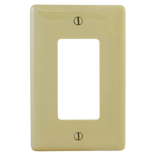 Hubbell Wallplate Nylon Jumbo 1-Gang Decorator Ivory - NPJJ2