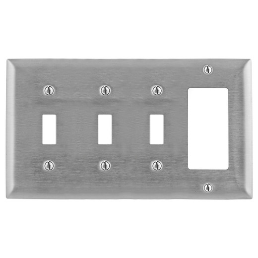 Hubbell SS326 4-Gang Toggle/GFCI Plate