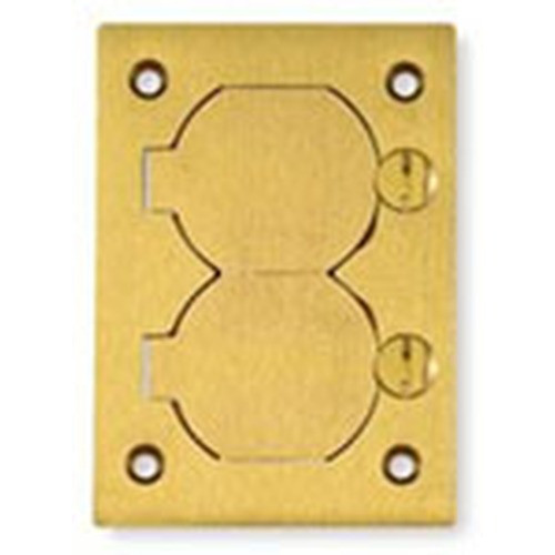 Rectangular Floor Box Cover  Duplex Flap  Brass