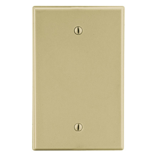 Hubbell Wallplate M-Size 1-Gang Box Mount Blank Ivory - PJ13