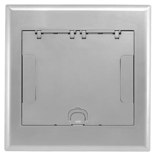 Hubbell SystemOne Recessed 10 Gang Floor Box Cover Flush Aluminum - 10GAFBCVRALU