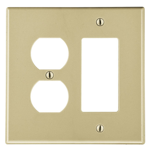 Hubbell PJ826I 2-Gang Duplex Decorator Wallplate