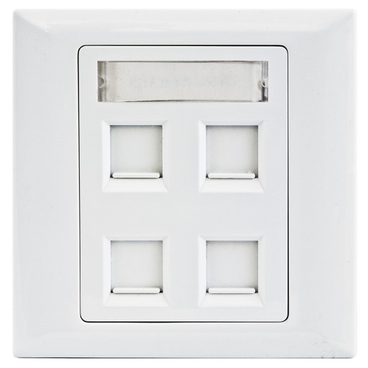 Hubbell Plate International Shuttered 4P 86X86 White - BPC14