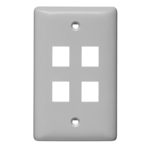 Hubbell NSP14GY 4 Port Wall Plate