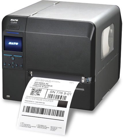 SATO CL6NX WWCL95200 thermal label dispenser close-up detail shot